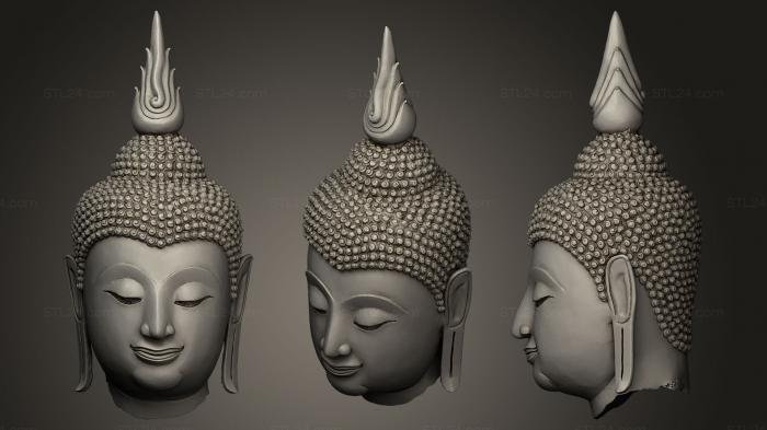 Buddha figurines (head ofBuddha, STKBD_0011) 3D models for cnc